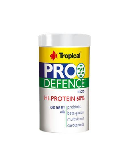 Tropical PRO DEFENCE Hi protein 100ml micro Granulo muy fino, ideal para alevines y peces muy jovenes.