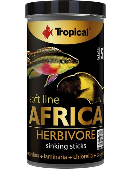 Tropical Soft Line Africa Herbivore S 250ml para peces ciclidos Sinking Sticks