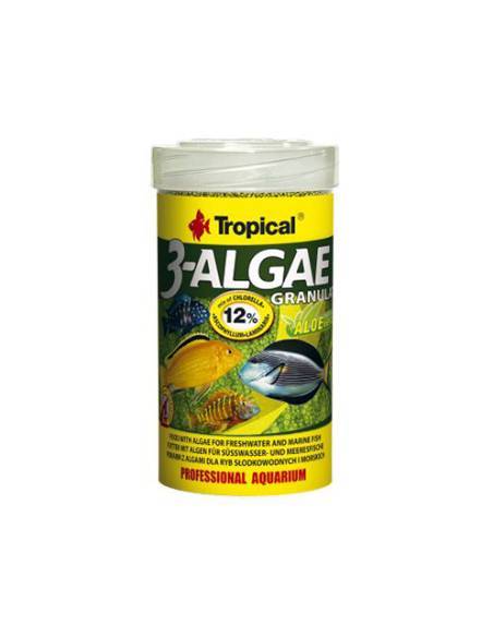TROPICAL 3-ALGAE es un alimento en forma de granulado que se hunde lentamente, rico en algas.