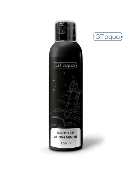 El GT Aqua Booster pH-KH Minus 200 ml es un acondicionador líquido diseñado para reducir el pH y la dureza de carbonatos (KH) en
