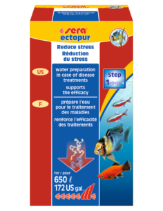 Ectopur SERA 130g  es una mezcla de sales para reforzar los tratamientos contra las enfermedades externas de los peces