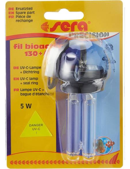 Bombilla UV-C 5 W + anillo de junta SERA para filtro exterior Bioactive 130 uv