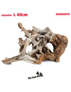 Tronco natural para acuarios Mangrove L pieza única seleccionada y fotografiada
