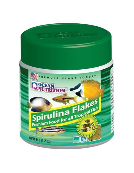 Spirulina Flake Ocean Nutrition alimento en escamas de algas Spirulina 34g