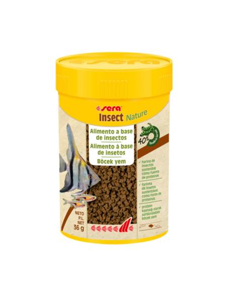 SERA Insect Nature dieta a base de insectos con un 100% de proteínas