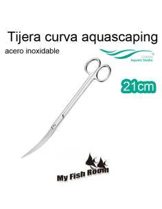 Tijera curva 21cm de acero inoxidable Chihiros para plantado en acuarios