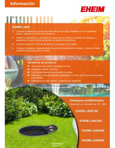 Estanque prefabricado 150 litros forma orgánica - EHEIM LAKE150