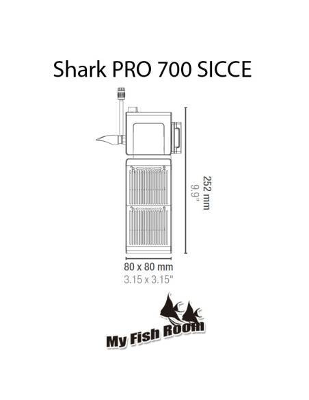 Filtro interior para acuarios SICCE Shark PRO 700 litros hora