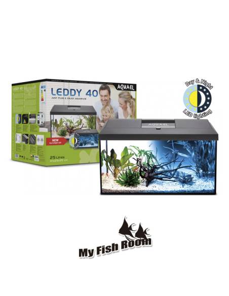 Set completo de Acuario 25 litros con iluminación LED, filtro y termocalentador Leddy 40 Aquael