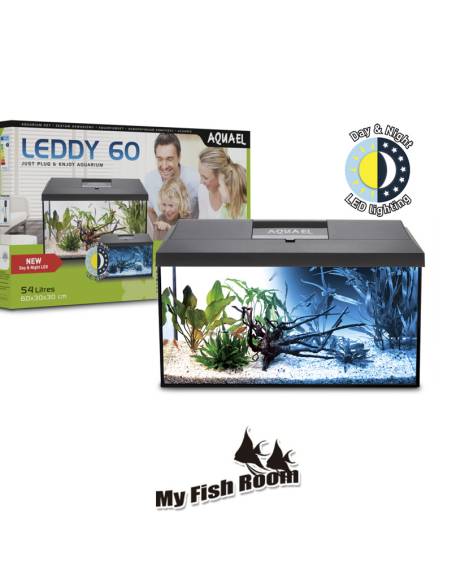 Set completo de Acuario 54 litros con iluminación LED, filtro y termocalentador Leddy 60 Aquael