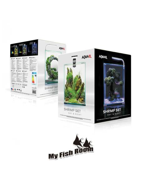 Set completo de Nano Acuario / gambario 19 litros con iluminación LED, filtro y termocalentador Shrimp set smart Aquael