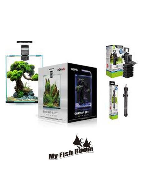 Set completo de Nano Acuario / gambario 30 litros con iluminación LED, filtro y termocalentador Shrimp set smart Aquael