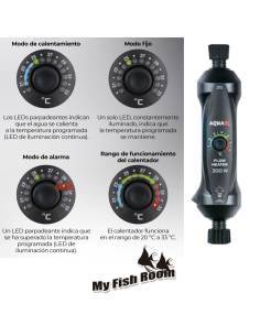 Termocalentadore exterior electrónico regulable para acuarios Aquael Flow Heater 300 vatios 2