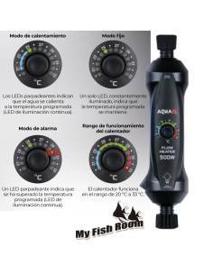 Termocalentadore exterior electrónico regulable para acuarios Aquael Flow Heater 500 vatios 2