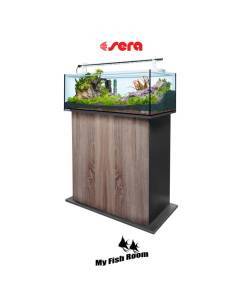 SERA AquaTank 96L set acuario completo con mesa "Walnut" 80cm