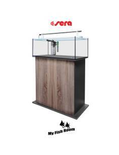 SERA AquaTank 96L set acuario completo con mesa "Walnut" 90cm 2