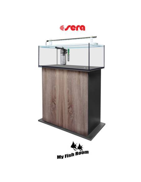 SERA AquaTank 96L set acuario completo con mesa "Walnut" 90cm