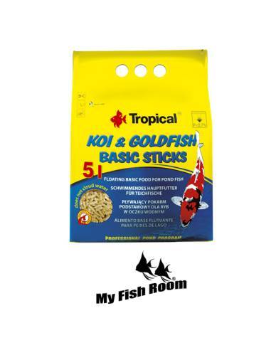 Tropical Koi & Goldfish Basic Sticks 5 litros / 400gr - alimento para peces KOI