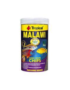 Un alimento básico  Tropical MALAWI chips 250m len granulos para ciclidos mbuna del Lago Malawi.