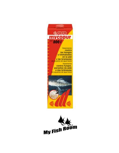 Mycopur 50ml de la marca SERA es un tratamiento muy eficaz contra las afecciones de hongos (micosis) en los peces ornamentales d