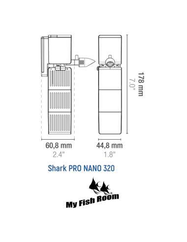 Shark PRO NANO 320 SICCE filtro interior para acuarios y terrarios
