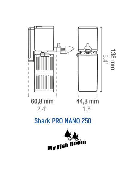 Shark PRO NANO 250 SICCE filtro interior para acuarios y terrarios