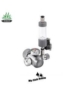 Manoreductor regulador Week Aqua de CO2 con doble reloj de presión,  electroválvula solenoide y cuenta burbujas Week Aqua