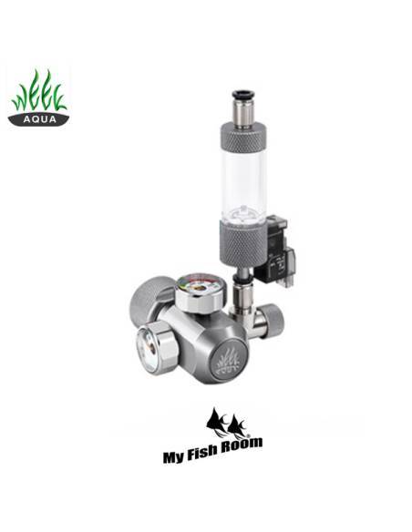 Manoreductor regulador Week Aqua de CO2 con doble reloj de presión,  electroválvula solenoide y cuenta burbujas Week Aqua