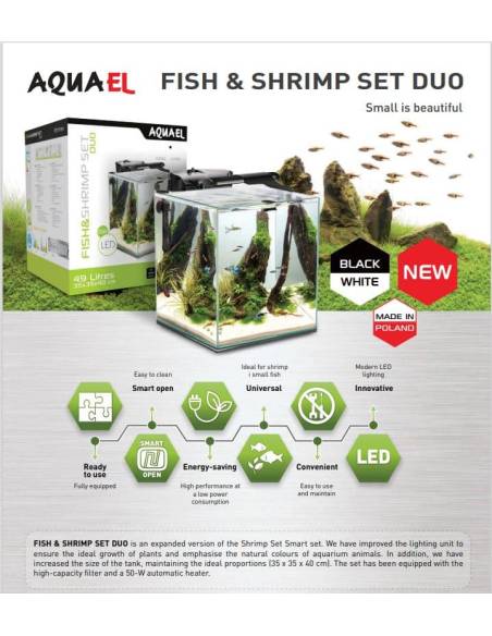 Set completo Acuario 49l  Aquael Fish&Shrimp set Duo 35 color blanco