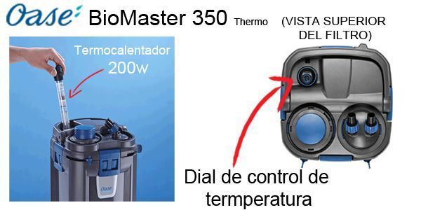 Filtro externo acuario BioMaster Oase 350 termofiltro profesional